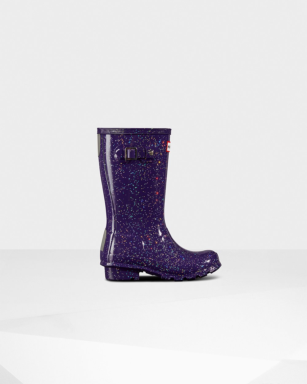 Kids Rain Boots - Hunter Original Big Giant Glitter (02LVCERGH) - Blue Purple